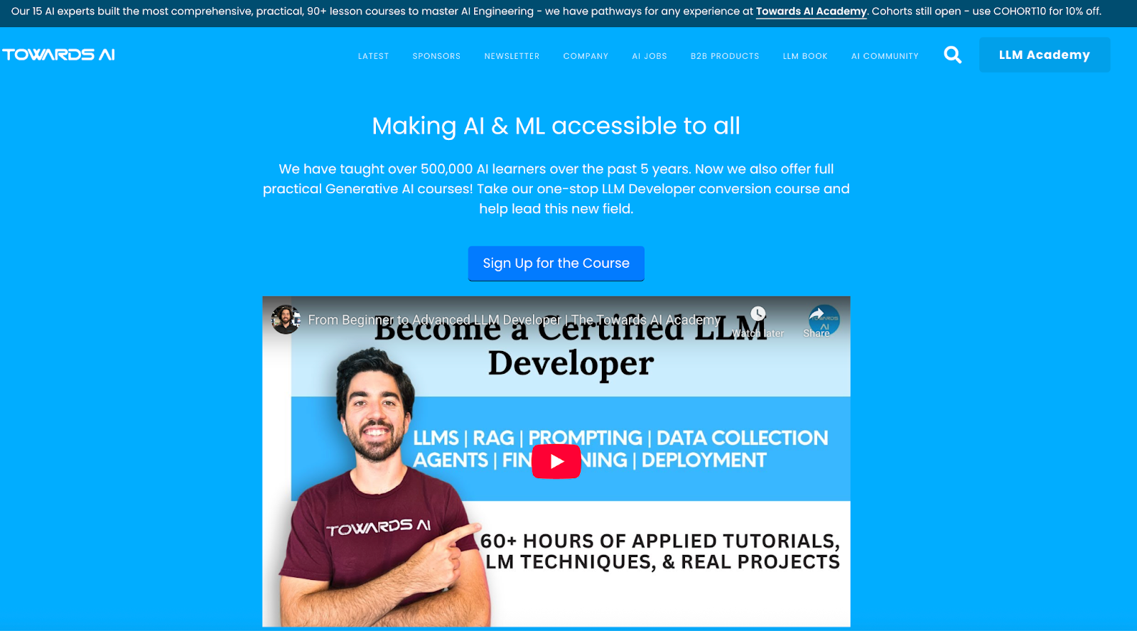 Towards AI homepage